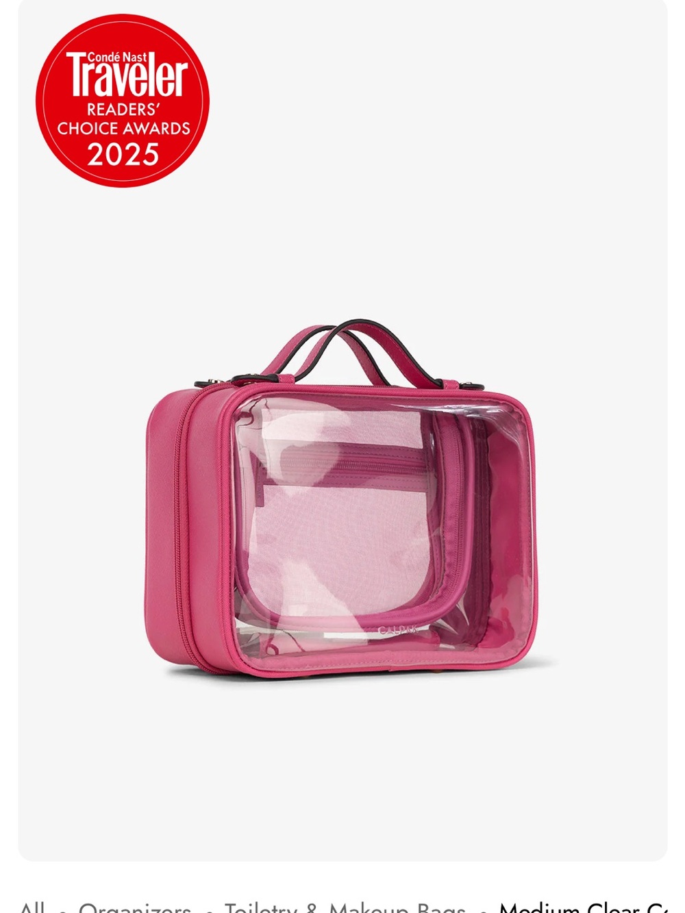 CALPAK NEW Medium Cosmetics Case PINK
